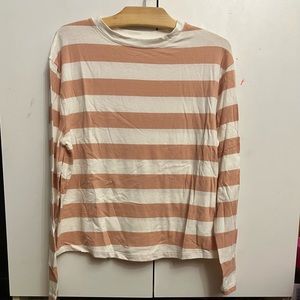 Long Sleeve Pink and White Stripes